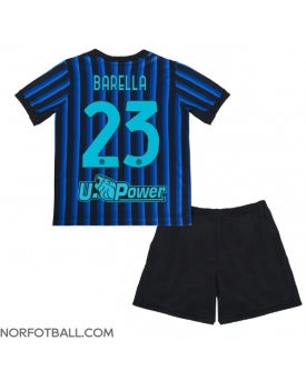Billige Fotballdrakt Inter Milan Nicolo Barella #23 Replika Hjemmedraktsett Barn 2025-26 Kortermet (med bukser)